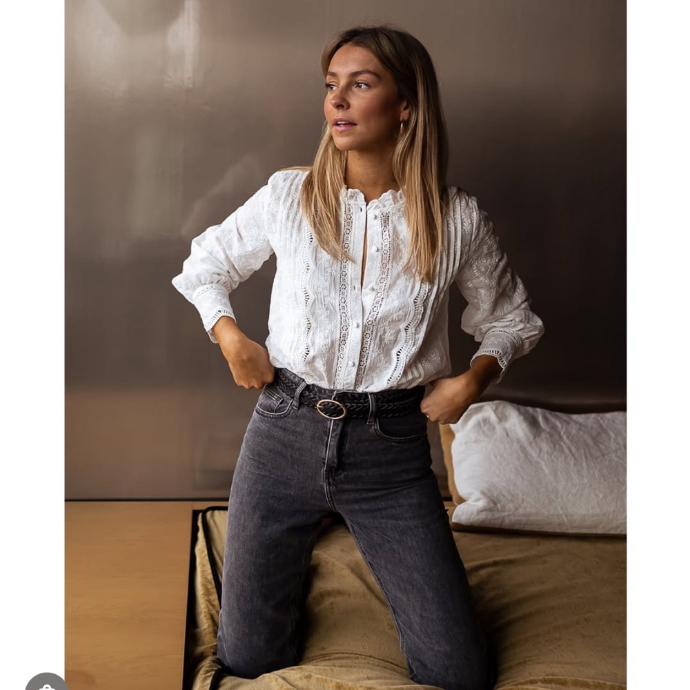 Cotton Button-Up Blouse
